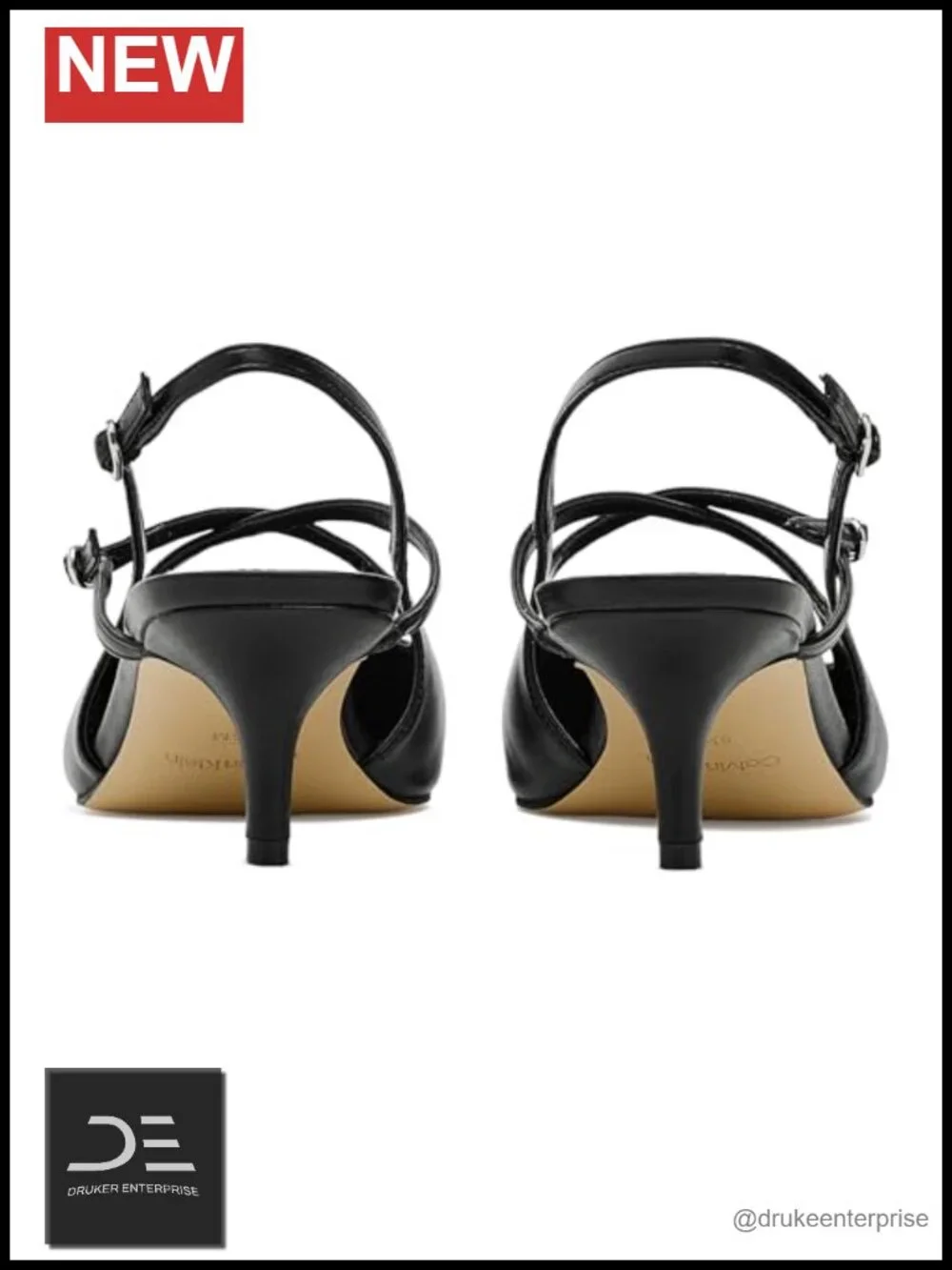 Faux Leather Pointed Toe Kitten Heel Dress Pumps with Ankle Strap